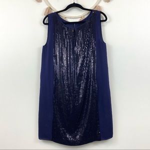 BCBG MAXAZRIA Navy Blue Sequin Dress SZ 10